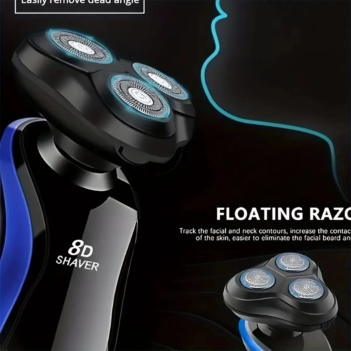 1pc Tri-Function Electric Shaver - Fast Shaving, Waterproof & Washable, High-Speed Motor, Multi-Effect Grooming Tool