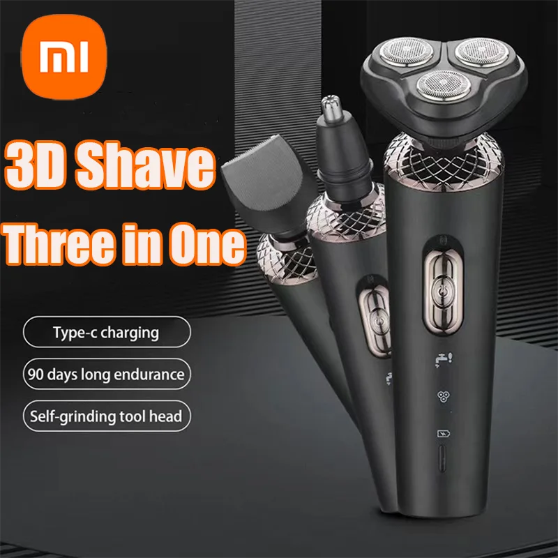 Xiaomi Electric Shavers Men Rechargeable Battery Rotary Shavers Machine Shaving Waterproof Wet Dry Use Electric Trimmer Razor