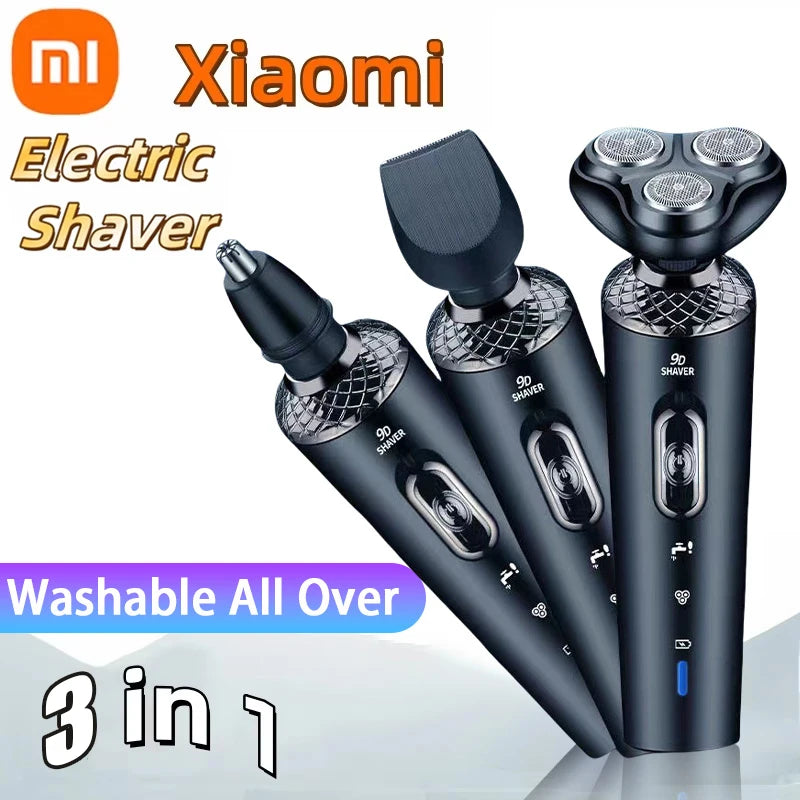 Xiaomi Electric Shavers Men Rechargeable Battery Rotary Shavers Machine Shaving Waterproof Wet Dry Use Electric Trimmer Razor